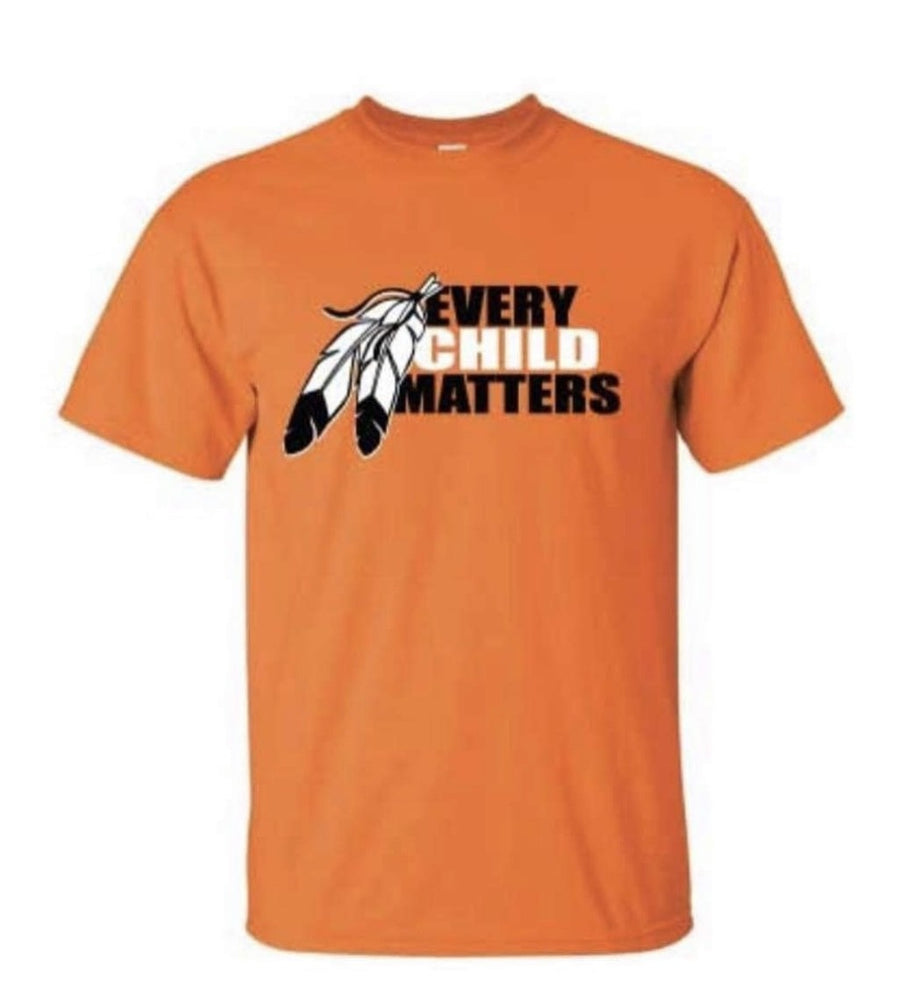 Adult Orange Tee Shirt - Two Feathers - Every Child Matters